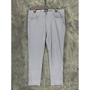 Ben Sherman Mens Slim Fit Houndstooth Pants Blue White BS14VVB314 34x32 NWT